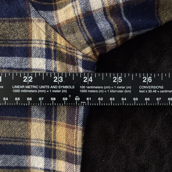 J Crew Flannel XL Blue Yellow Plaid Slim Fit Casual Lumberjack Fall - Picture 4 of 6